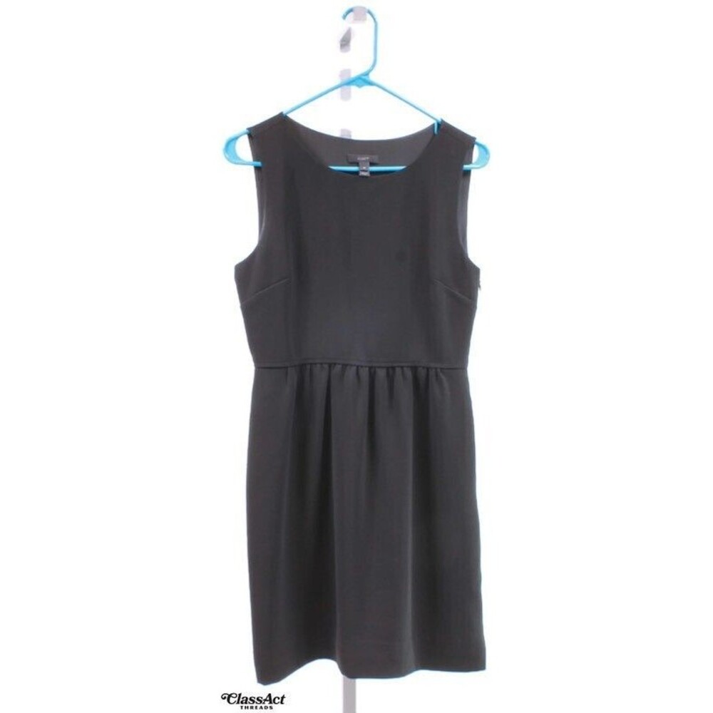 J Crew Sleeveless Dress Women Solid Black A-line Side Zip Sz 6P
